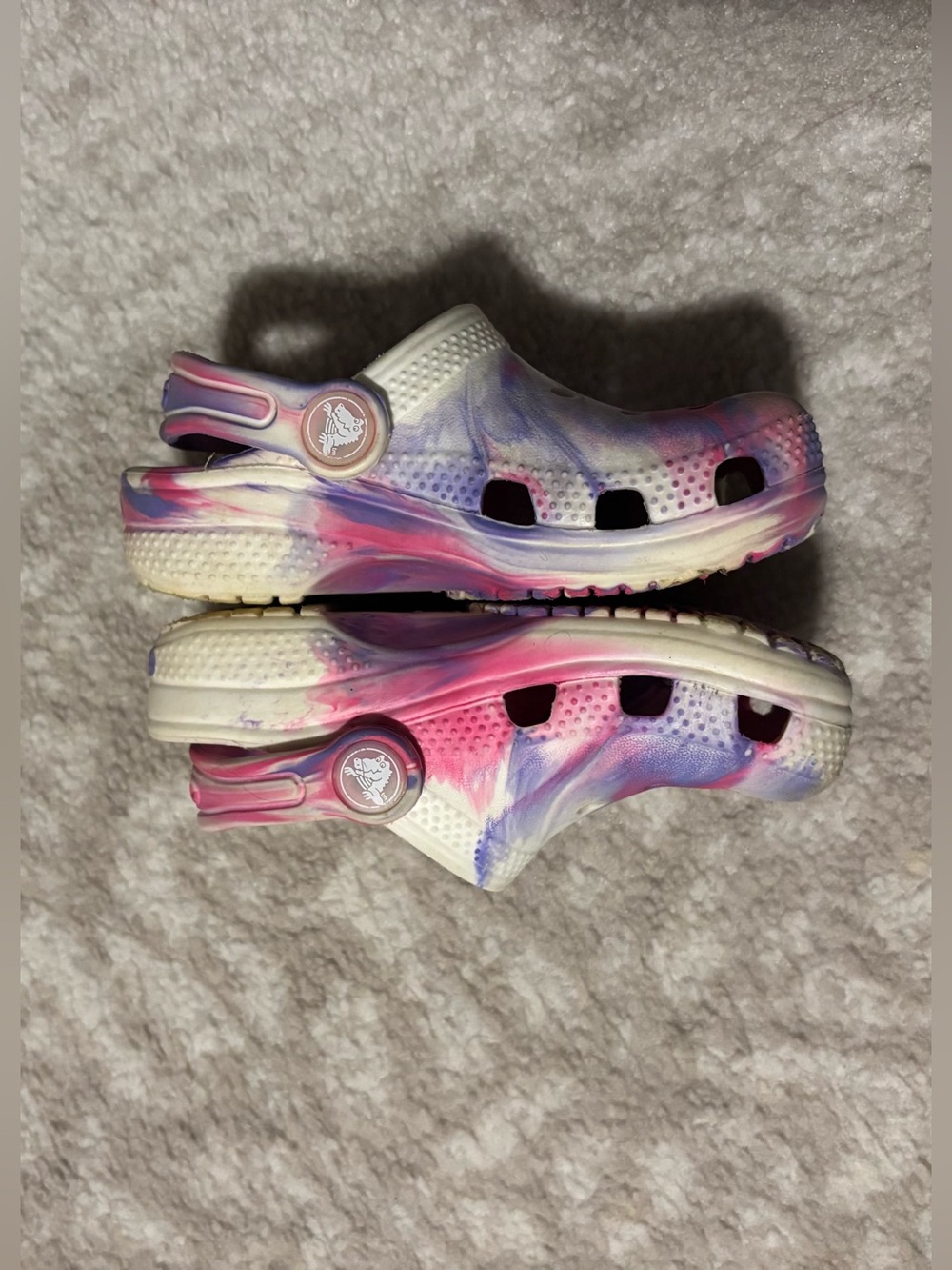 CROCS Clog - Toddler Kid Unisex Girl - Marble Style Pink Purple Size 8 C - Picture 5 of 13
